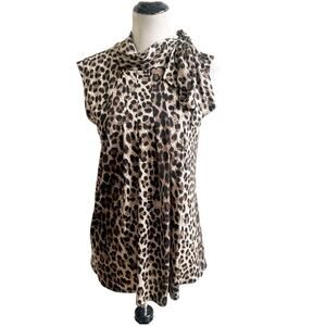 Donna Salyards Fabulous Furs Animal Print Sleeveless Blouse Tunic Size Medium